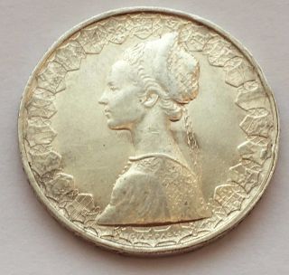 1960 R Italy Silver 500 Lire Coin photo