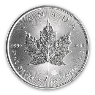 2016 Canada 1 Troy Oz.  9999 Fine Silver Maple Leaf Coin - Gem Unc - photo