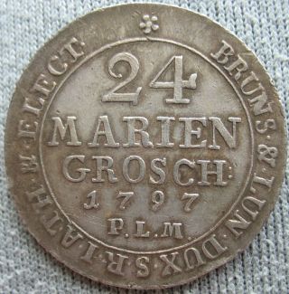 1797 P.  L.  M German Brunswick - Luneburg Hannover 24 Mariengroschen photo