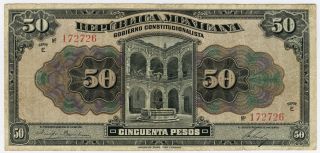 Mexico - Republica 1915 Issue 50 Pesos Note Crisp Vf.  Pick - S 688a. photo