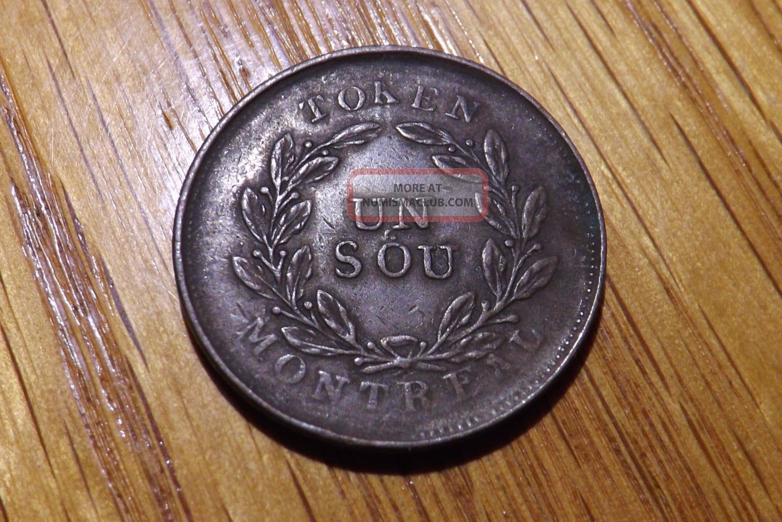 Canada/montreal N/d Un Sou Agriculture & Commerce Montreal Token Vf (coin 60) Coins: Canada photo