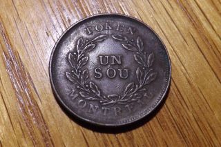 Canada/montreal N/d Un Sou Agriculture & Commerce Montreal Token Vf (coin 60) photo