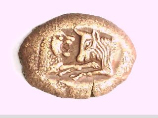 Ancient Greece Asia M Lydia Kroisos Double Siglos Lion Bull Incuse Silver Coin photo
