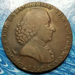 1791 Great Britain Cheshire Macclesfield Half Penny Conder Token D&h 41 photo