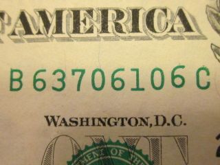 2013 $1 Dollar Bill Stuck Number Aka Gas Pump Error Note Currency Money Vf photo