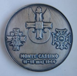 Polish Poland 3dsk 5 Kdp 2 Corps Monte Cassino Wwii Table Medal Silvered photo