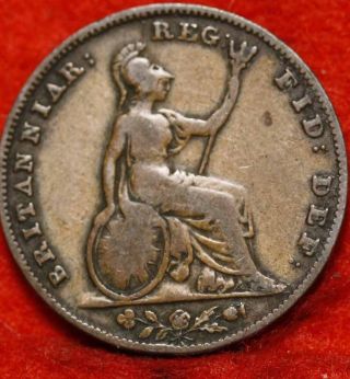 1846 Great Britain Farthing Foreign Coin S/h photo