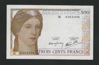 France Rare 300 Francs 1938 Clement Cerveau Vf,  See Scan photo