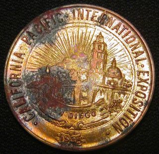 1935 California Pacific San Diego Souvenir International Exposition Token Coin photo