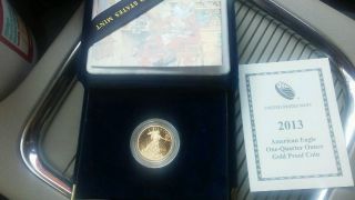 2013 $10 1/4 Oz American Gold Eagle Coin (with Us Display Box) photo
