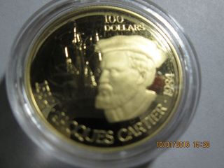 1984 Canada 1/2 Oz Proof Gold $100 Jacques Cartier photo