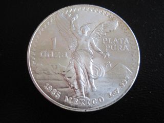 1985 1 Oz Mexican Silver Libertad,  Edge Lettering, photo