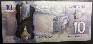 2013 Polymer Note $10 Dollars 2 Digit Radar Repeater Macklem Carney Circulated photo