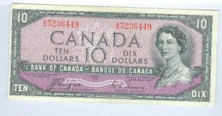 1954 $10 Canada - Devil ' S Face A/d 5236449 Banknote Coyne/towers Bid Now photo