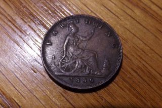1886 Great Britain 1 Farthing Vf/ef (coin 145) photo
