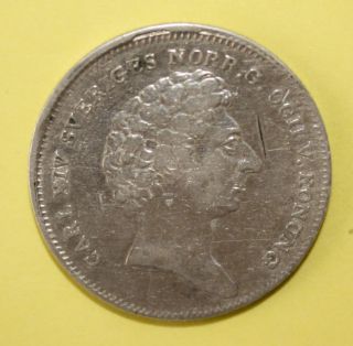 Sweden 1/8 Riksdaler 1833 - Cb Very Fine,  Silver Coin - Carl Xiv photo