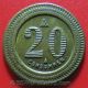 20 Centimes French Jeton Token Food Drink Sheep Consommer Cartaux Paris France Europe photo 1