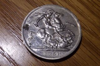 1951 Great Britain Crown Mishandled Proof - Like/uncirculated Coin As Pictured photo