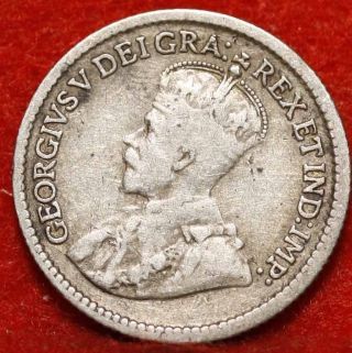 1914 Silver Canada 5 Cents Foreign Coin S/h photo