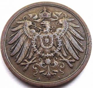 Germany 1914 - A 2 Pfennig German Empire Bronze Coin (rl 435) photo
