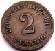 Germany 1914 - A 2 Pfennig German Empire Bronze Coin (rl 435) Empire (1871-1918) photo 1