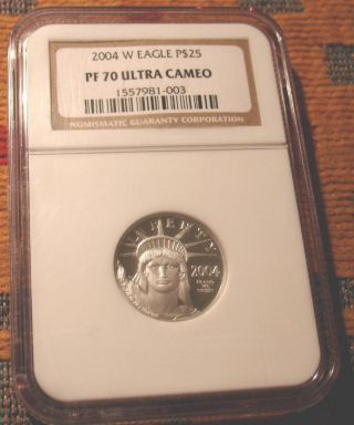 Rare Kea Year Coin 2004 - W $25 1/4 Oz Us Platinum Eagle Ngc Pf70 Pr Pf Proof L@@k photo