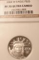 Rare Kea Year Coin 2004 - W $25 1/4 Oz Us Platinum Eagle Ngc Pf70 Pr Pf Proof L@@k Platinum photo 2
