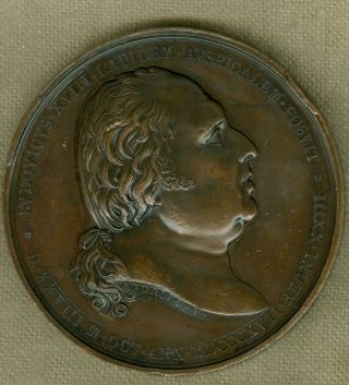 1817 French Medal Issued To For King Louis Xviii,  Statue Of King Henry Rev. photo
