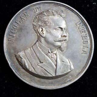Peru 1896 Nicolas De Pierola Silver Commemorative Medal 3391 photo