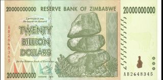 Zimbabwe - 20 Billion Dollars - 2008 (2009) - P86 (b177a) - Unc photo