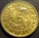 Germany 1936 - A 5 Reichspfennig German 3rd Reich Brass Coin (rl 475) Unc Bu Germany photo 1