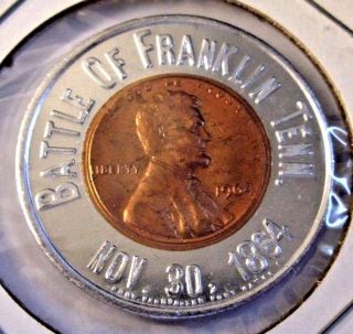 Gem Bu 1964 Lincoln Cent By Earl Civil War Battle Of Franklin Tennessee In 1864 photo