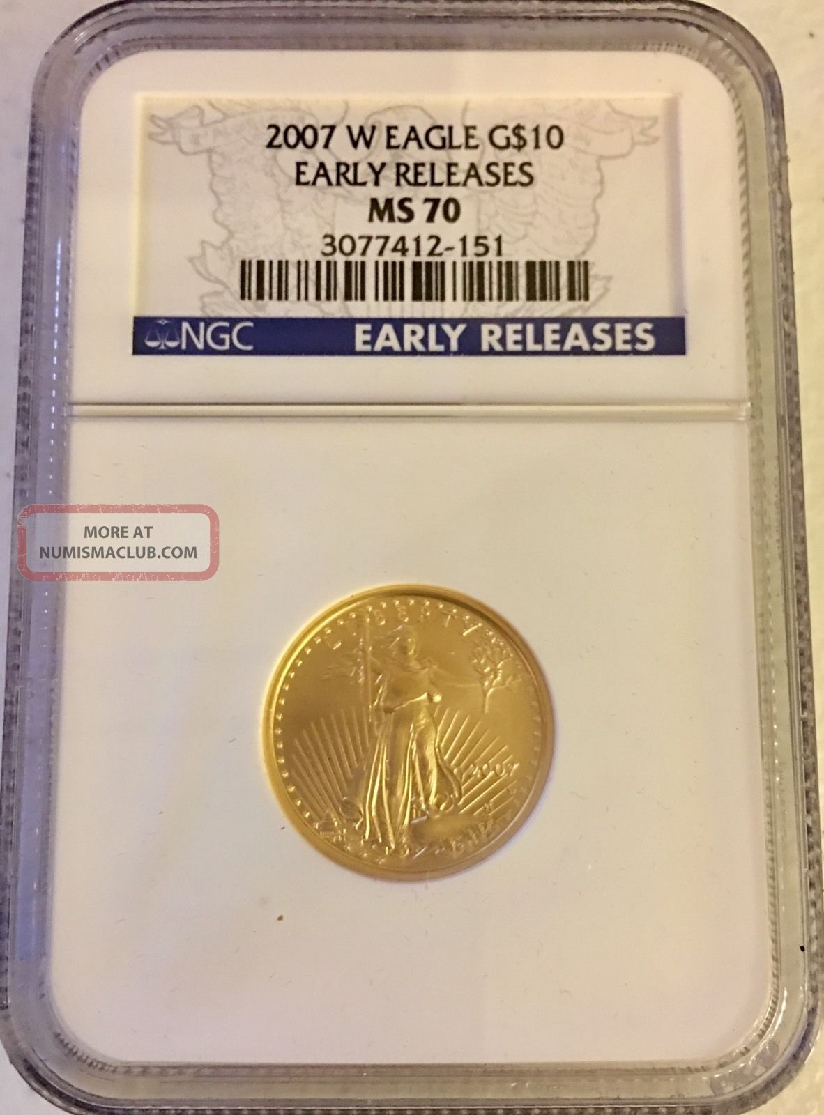 2007 W Gold American Eagle G$10 1/4oz Ms 70 Ngc Early Releases Ms70