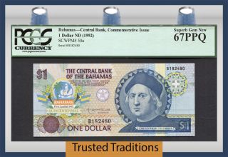 Tt Pk 50a 1992 Bahamas 1 Dollars 