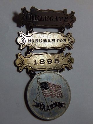 Antique 1895 Binghamton Ny Medal - Republic League Of York State photo
