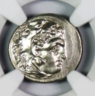 336 - 323 Bc Macedon Kingdom Drachm Alexander Silver Coin Ngc Ch Au photo