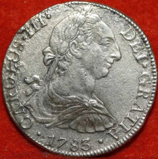 1783 Spain 8 Real Sea Salvage Silver Foreign Coin S/h photo
