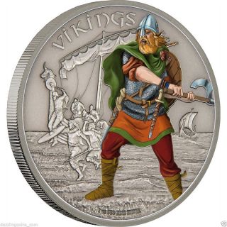 Warriors Of History - Vikings - 2016 1 Oz Silver Coin - Niue photo