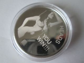1 Oz Heads And Tails - Adult Novelty.  999 Fine Silver Round (encapsulated) photo
