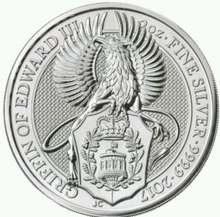2017 2 Oz British Silver Queen’s Beast Griffin Coin 12/6/2016 photo