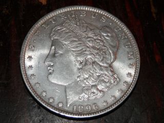 1896 - P Morgan Silver Dollar - Vf - Xf photo
