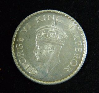1940 - C 1/4 Rupee Uncirculated Silver Coin India British Raj M998 Km 544a photo