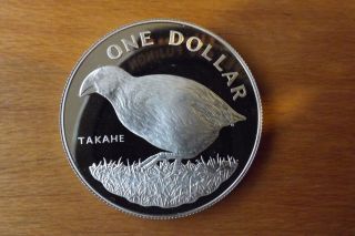 Zealand British Sterling Silver $1.  00 Dollar Coin 1982 Proof Grade Scarce. photo