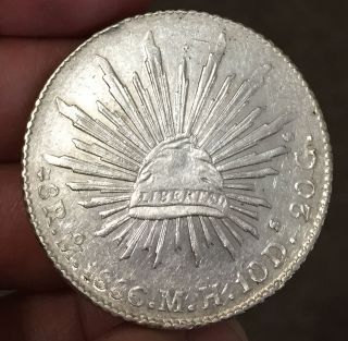 1886 8 Reales Shining Cap Mexico Mh See Images For Cond. ,  Coin photo