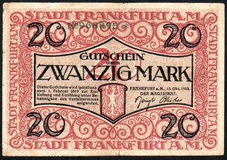 20 Mark 1918 Frankfurt - Series: 968895 - - 
