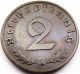 Ww2 German 1939 - A 2 Rp Reichspfennig 3rd Reich Bronze Nazi Coin (rl 181) Germany photo 1