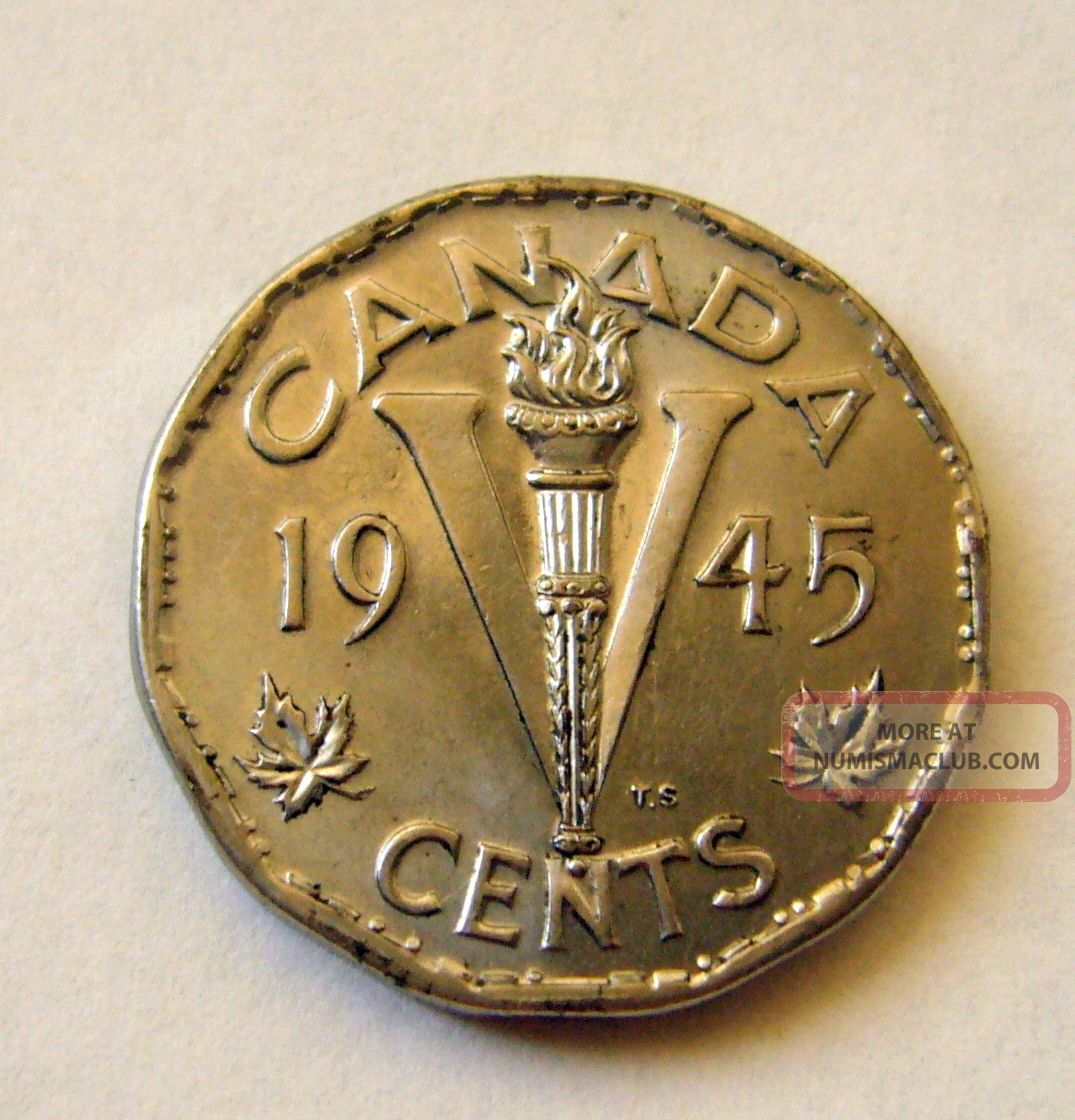 1945 Canada 5 Cent Brilliant Uncirculated Coin Five Cents (1922-Now) photo