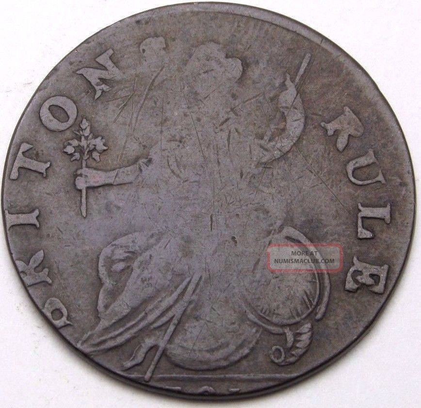 Great Britain 1/2 Penny 1791 George Gordon / Briton Rule Token - Copper - 3098 Exonumia photo