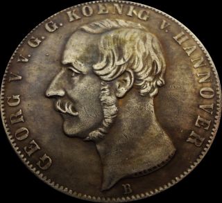 3 1/2 Gulden Germany 2 Thaler 1855 Georg Koenig Von Hannover Coin photo