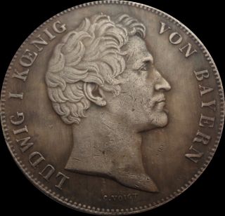 2 Gulden Germany Thaler 1844 Ludwig I Koenig Von Bayern Coin photo